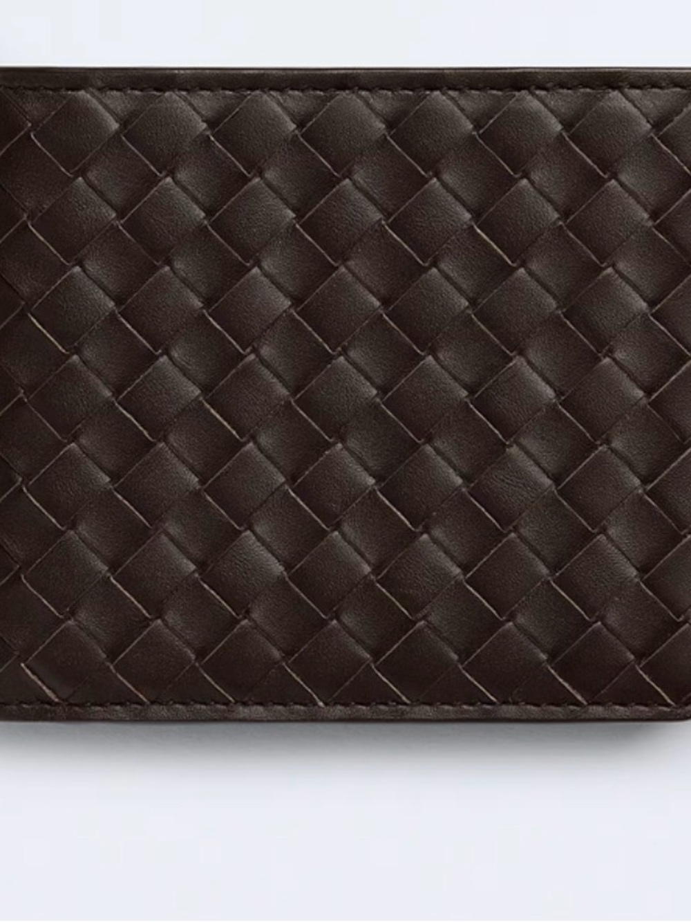 Bottega Veneta Intrecciato Bi-Fold Wallet - Dark Brown Leather